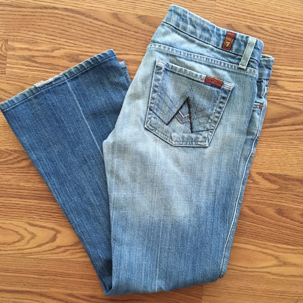 7FAMK Crystal A-Pocket Bootcut Denim Jeans